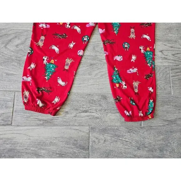New Women's Joyspun Christmas Pajama Pants Dogs Cats Elastic Waist SZ 3X 22W-24W - Picture 9 of 11